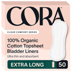 Cora 100% Organic Cotton Topsheet Bladder Liners (50 Extra Long Bladder Liners)
