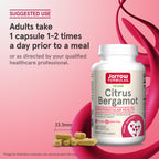 Jarrow Formulas Citrus Bergamot Supplement 500 mg - 60 Servings (Veggie Caps) - Antioxidant Support for Cardiovascular & Metabolic Health - Dietary Supplement - Vegan Gluten-Free- Use with QH-Absorb