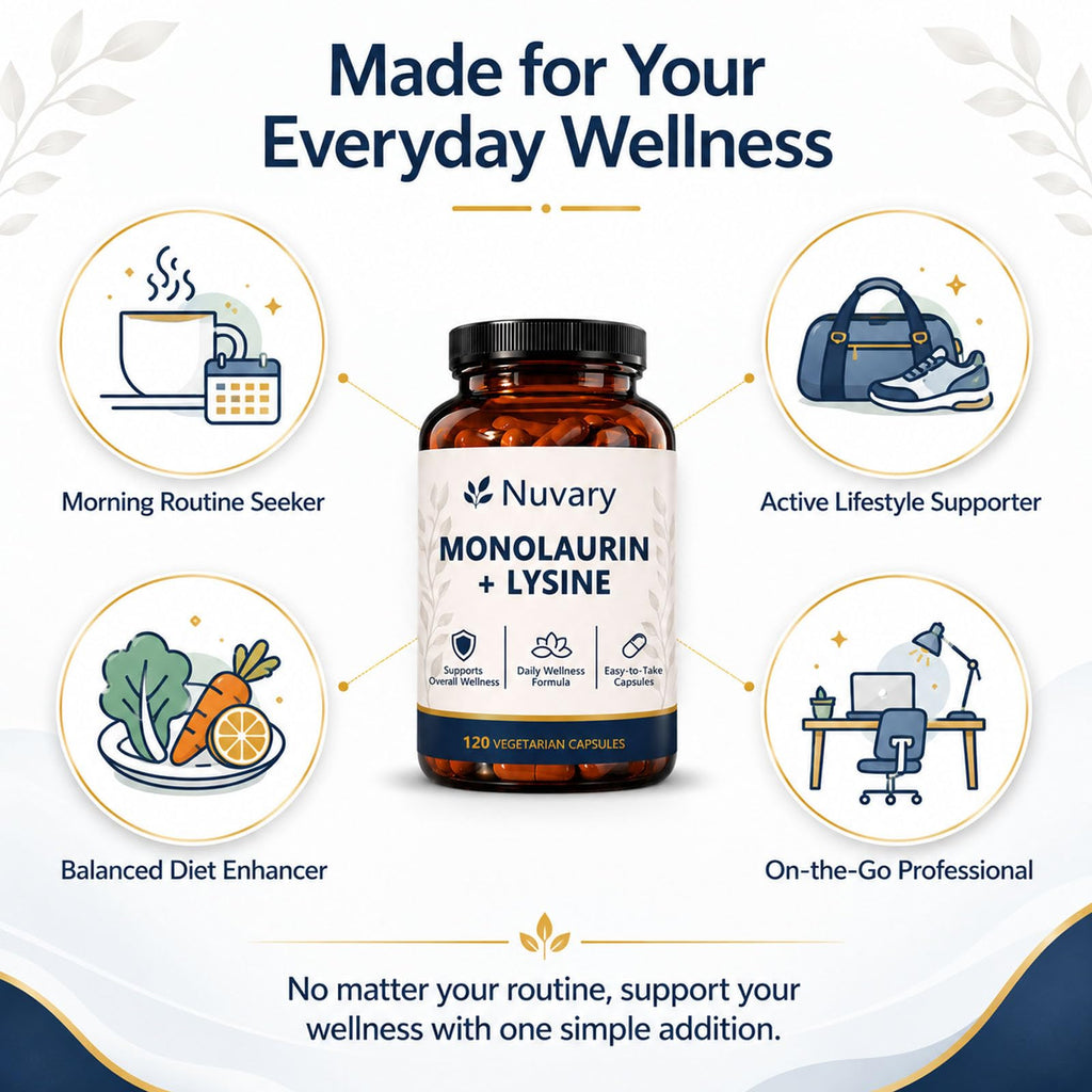 Nuvary Monolaurin Lysine Capsules, 120 Count (1)