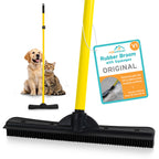 FURemover Original Plus Pet Hair Rubber Broom with Squeegee, with 61" Telescopic Handle for Carpet, Tile and Hardwood