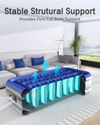 Xsleep Twin Air Mattress with Built in Pump Luxurious Comfort 16" Raised Inflatable Mattress Twin Airbed Blow Up Mattress for Home and Guests 75"*39"*16"Air Bed 2 Mins Fast Inflate/Deflate 330 lbs Max