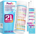 PooTe 21 in 1 Water Testing Kits for Drinking Water - Accurate Drinking Water Test Kit - Water Test Strips for House Water Well and Tap Water for pH Hardness Chlorine Lead Iron Bacteria & More