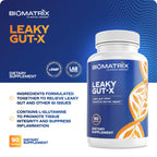 BioMatrix Leaky Gut Repair Supplement w/Glutamine, Quercetin, Cat's Claw, MSM, SIBO, Prebiotic Support, Intestinal Barrier Revive for Men and Women | 60-Day Supply – Leaky Gut-X