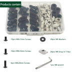 80 pcs M8 T Nut Screws Kit for 4040 4080 Aluminum Extrusion, 26 pcs Black M8x12/16/20mm Hexagon Socket Carbon Steel Screws and 26 pcs M8 Drop in T-Nuts, 28 Washers with Hex Wrench
