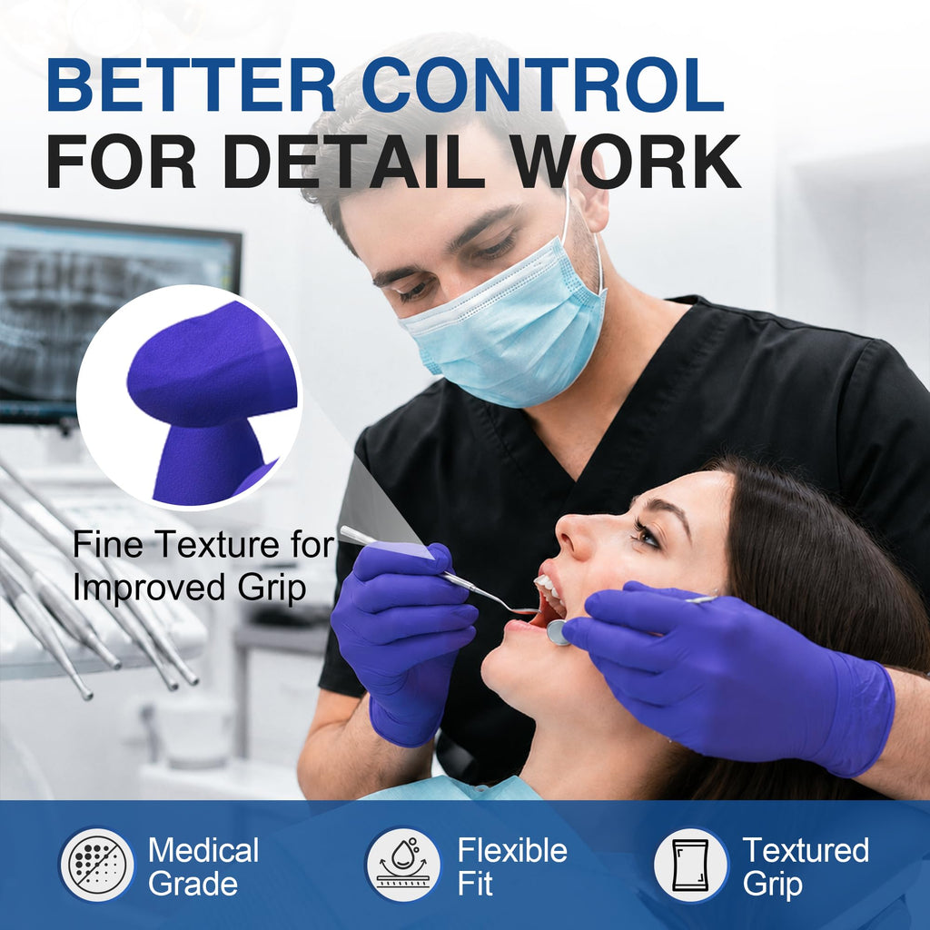 Schneider Medical Nitrile Exam Gloves, Powder & Latex Free, Darkblue 100 Ct