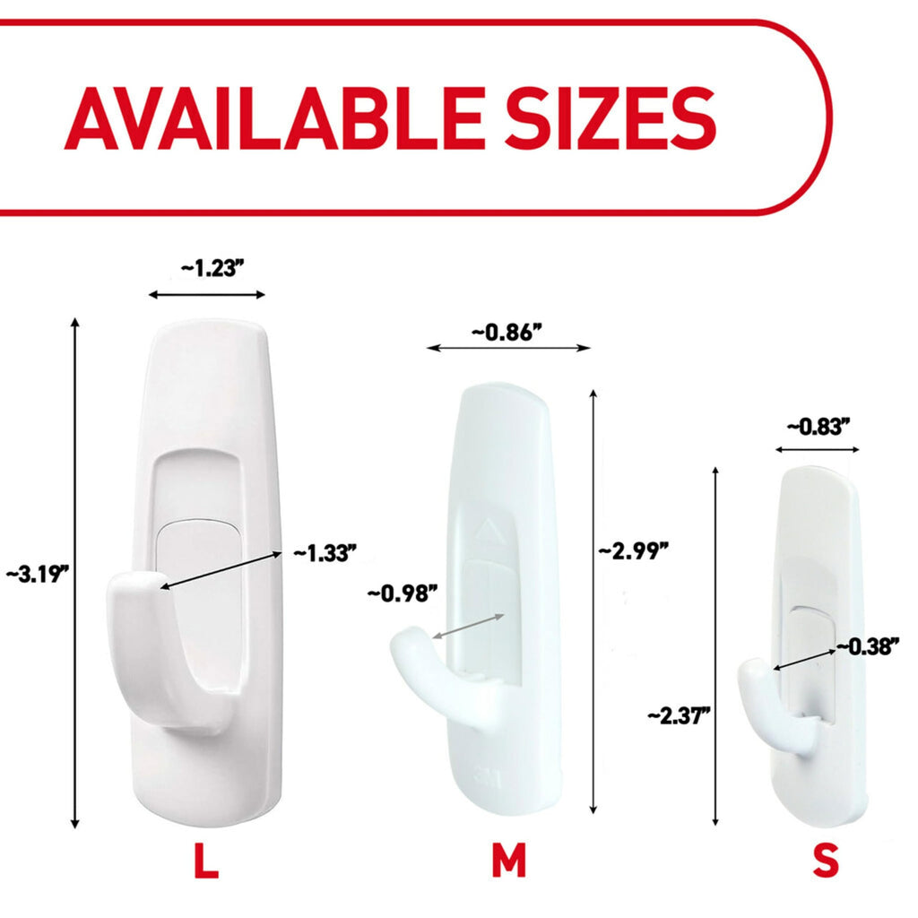 Command Medium White Hooks, 20 Hooks, 24 Strips