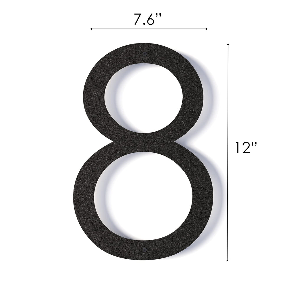 12 Inch Modern Floating House Numbers for Outside | Large Metal House Numbers for Outdoors | Black Coated Rust-Proof Home Address Numbers/Plaques | Metal Numbers