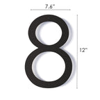 12 Inch Modern Floating House Numbers for Outside | Large Metal House Numbers for Outdoors | Black Coated Rust-Proof Home Address Numbers/Plaques | Metal Numbers