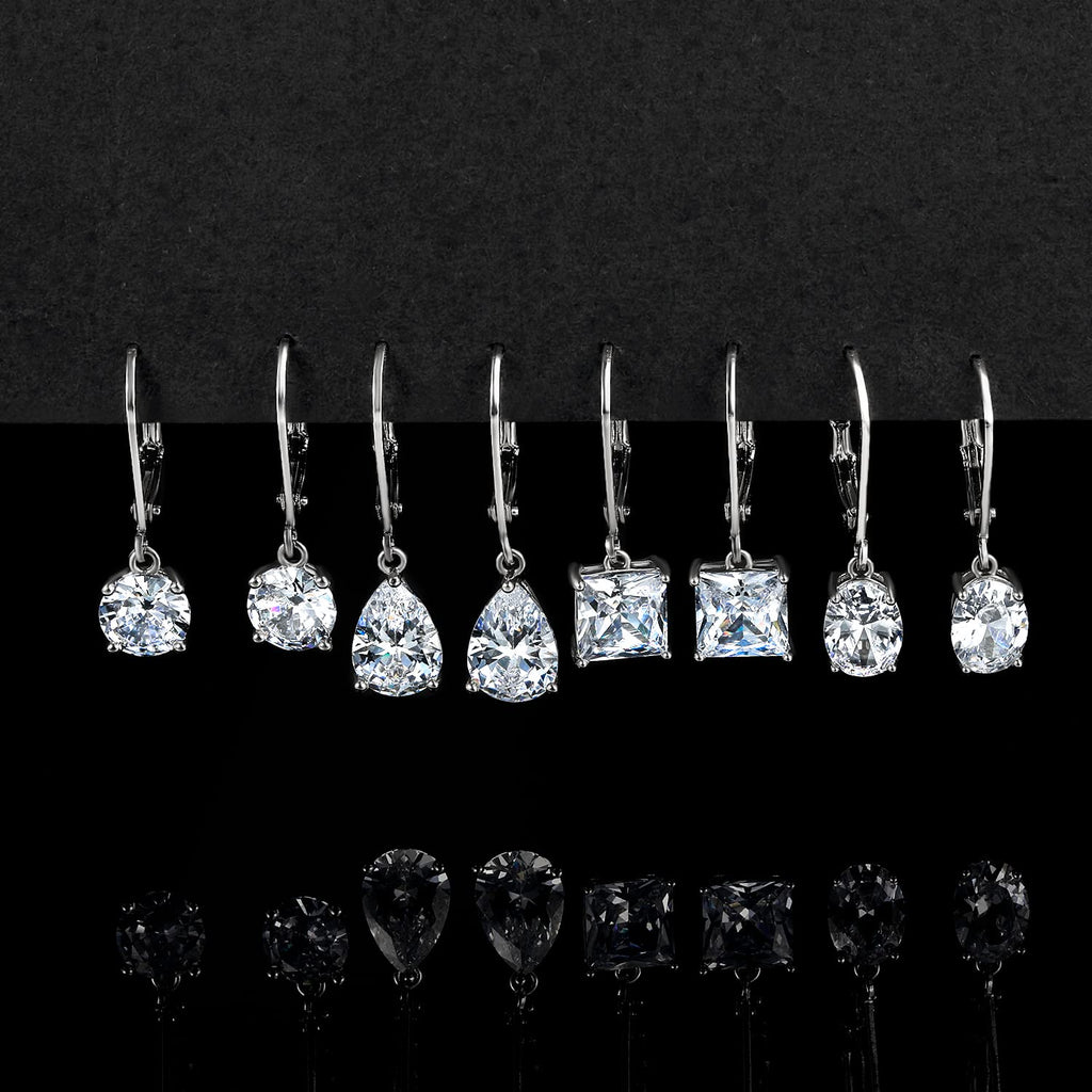 MDFUN Dangle Earrings for Women Teardrop,Round,Oval & Square