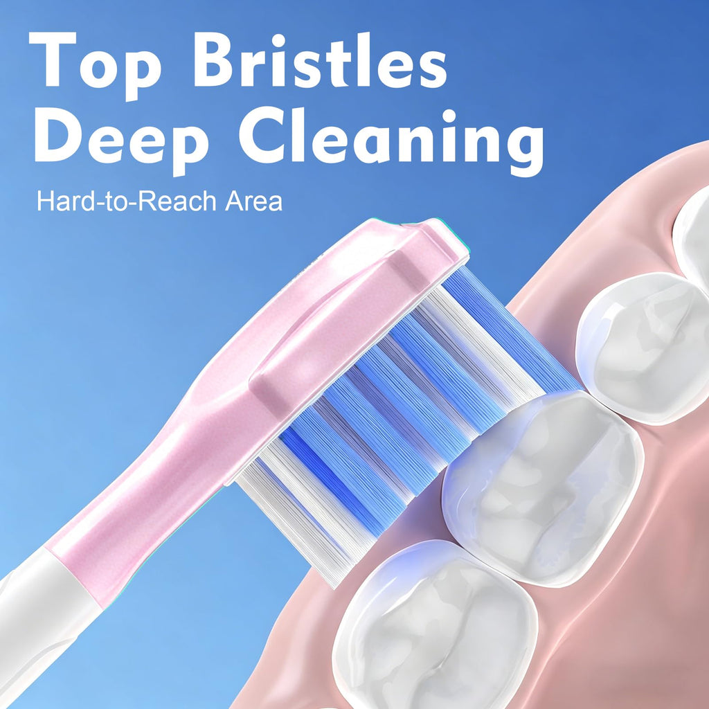 BrightDeal Replacement Heads for Philips Sonicare ProtectiveClean 4100 5100 6100 DiamondClean 9500 ExpertClean 7500 FlexCare HealthyWhite Electric Sonic Toothbrush C3 G3 W3 C2 G2, LightPink, 6 Pack