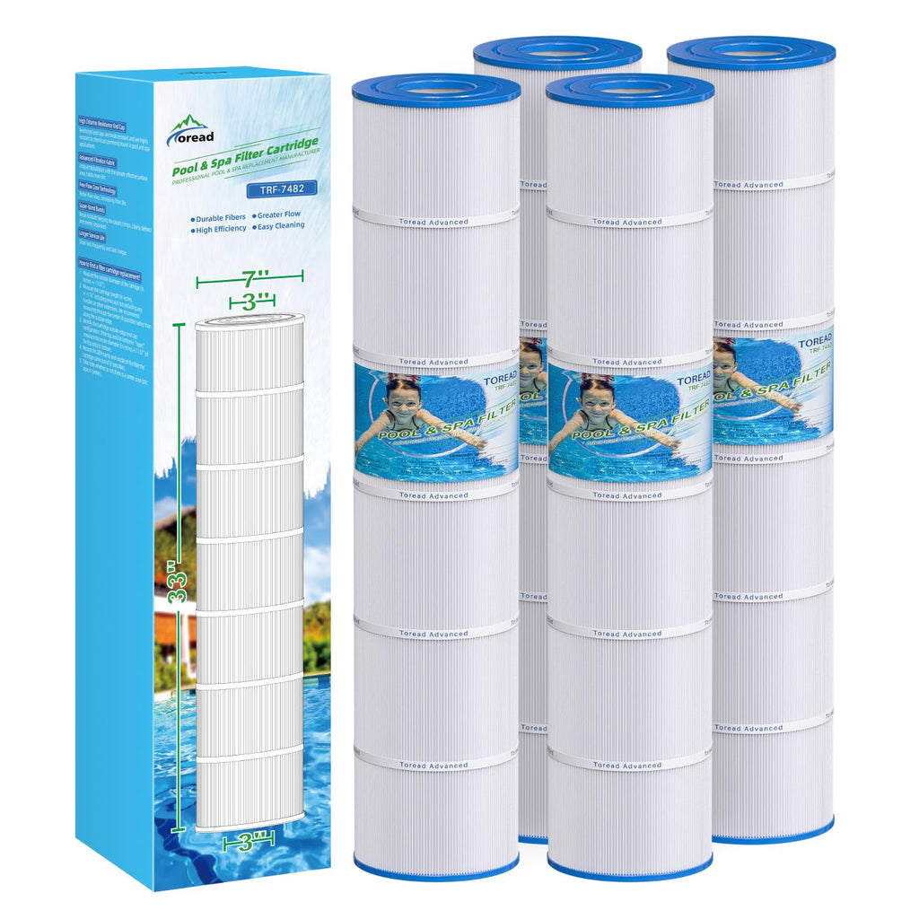 TOREAD PJAN145 Pool Filter Replaces Jandy CL580, CV580, Unicel C-7482, Ultral-A10, Filbur FC-0820, A0104100, R0357900, Filbur FC-6415, SD-01109, 145 sqft Filter Cartridge 4 Pack