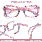 SIGVAN 6 Pack Oprah Style Reading Glasses Blue Light Blocking Square Computer Spring Hinge Readers for Women Men (6 Mix, 1.25, multiplier_x)