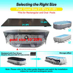 SIHAIAN 10x20Ft Rectangular Pool Cover with Side Storage for Oval and Rectangular Above Ground Pool, One-Piece Solar Oval Pool Cover, Preventing Waterlogging, UV and Weather Resistant WP:10000kPa+