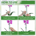 Plant Support Stakes 6 Pack, 12/24/36 Inch Heavy Duty Metal Plant Stakes, Adjustable Garden Plant Support Cages/Rings for Outdoor Indoor Plants, Plant Stick Support for Amaryllis Tomato Peony Orchid