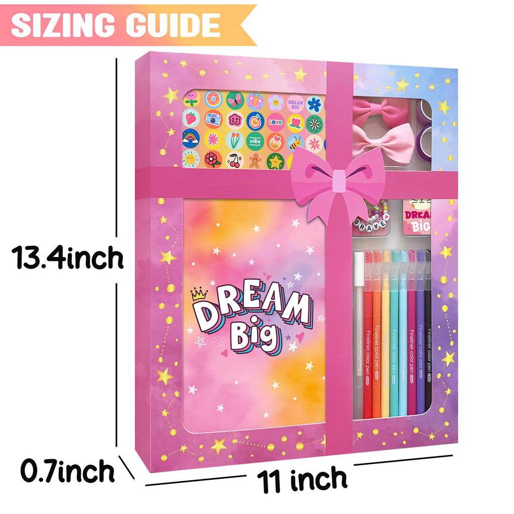 renee atmos DIY Journal Kit for Girls - Arts & Crafts Gifts for Girls 8 9 10 11 12 13 14 Years Old, Scrapbook Diary Supplies Set, Tween Teen Girl Trendy Stuff - Gifts for Girls 8-12 Deals