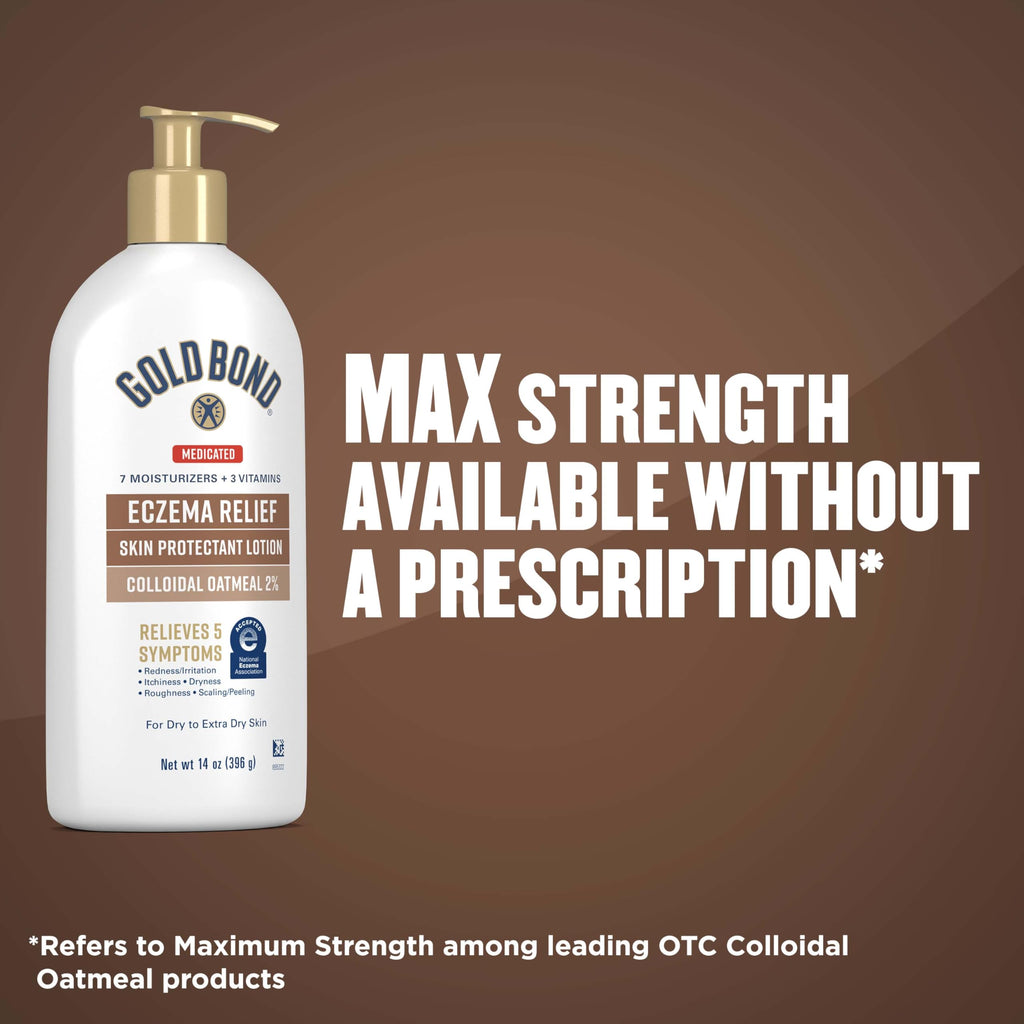 Gold Bond Medicated Eczema Relief Skin Protectant Lotion, 14 oz Lotion With 2% Colloidal Oatmeal