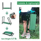 BESTHLS Garden Kneeler and Seat - Heavy Duty Folding Stool with Thick Pad, Tool Pouch, 330 lbs Capacity - Knee & Back Support, Perfect for Seniors, Women, Men
