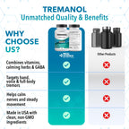 Tremanol Natural Aid Herbal Supplement – Includes Vitamin B2 & B12, Passionflower & Skullcap – 60 Caps (Pack of 3) – Made in USA