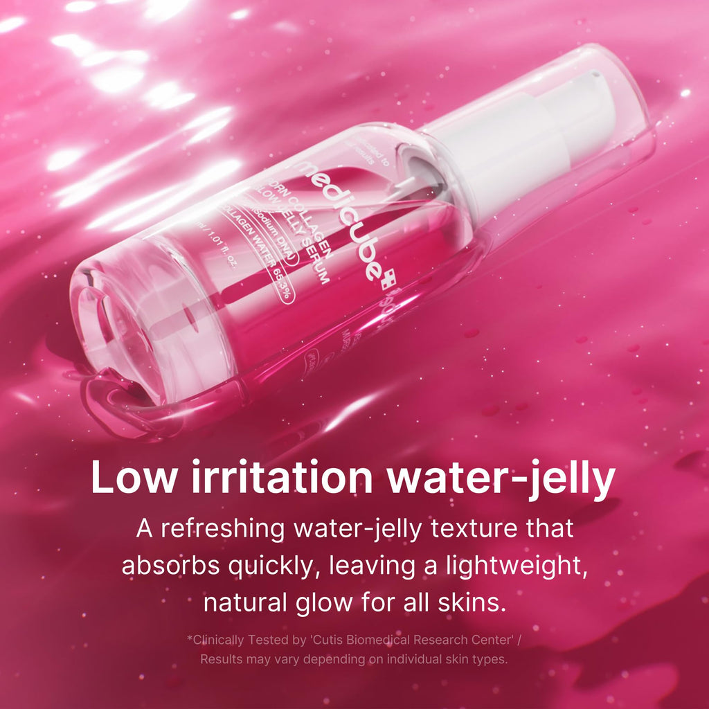 medicube PDRN Pink Collagen Glow Jelly Serum | Lightweight Water-Jelly For Plump & Supple Skin | Radiance & Elasticity Care with PDRN, Collagen, Niacinamide | Korean Skin Care 1.01 fl.oz