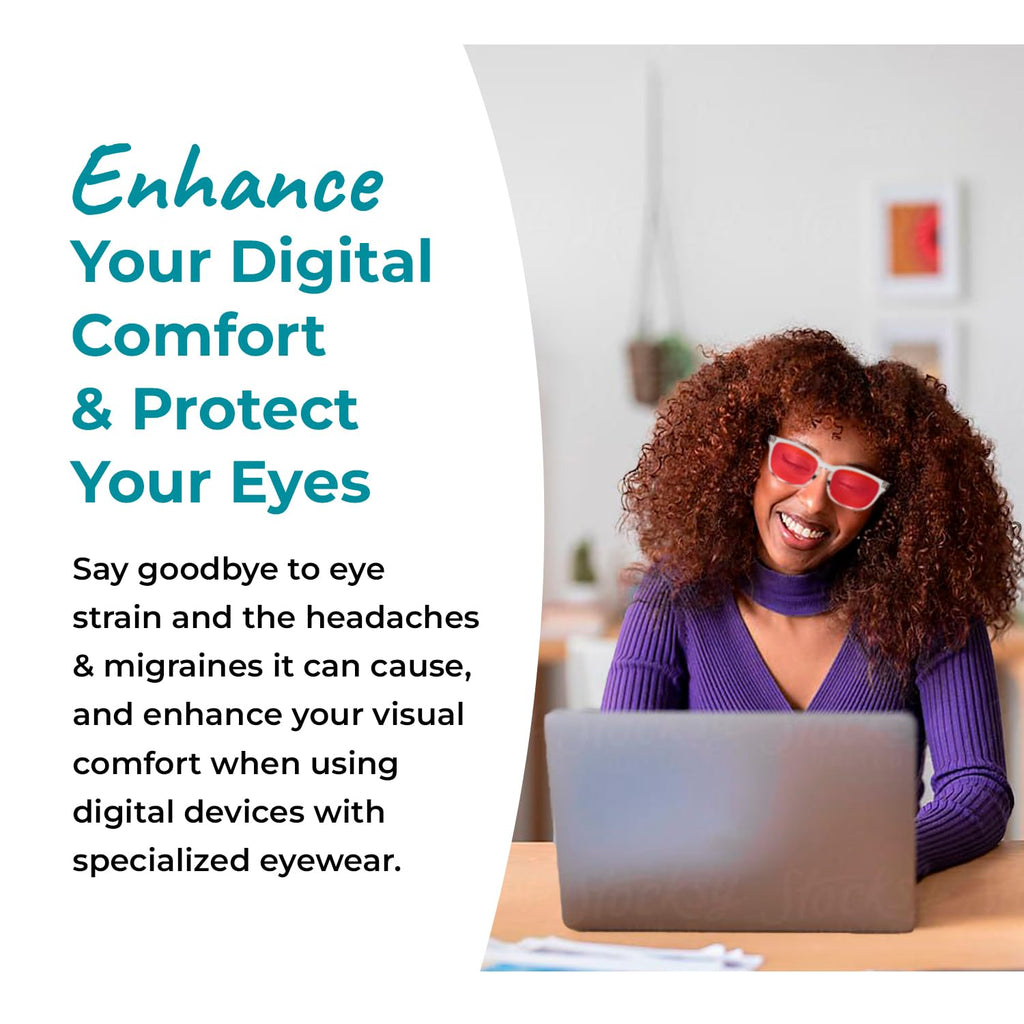 Sleep ZM 100% Wayfarer Classic Blue Light Blocking Glasses - Better Sleep Anti Eye Strain Protection - Computer Gaming Women Men - Crystal - 100% Max Protect Red Lens