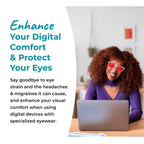 Sleep ZM 100% Wayfarer Classic Blue Light Blocking Glasses - Better Sleep Anti Eye Strain Protection - Computer Gaming Women Men - Crystal - 100% Max Protect Red Lens