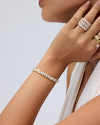 PAVOI CZ Wedding Bridal Tennis Bracelet for Women, White Gold, 6.5"