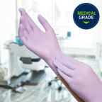HALYARD LAVENDER NITRILE Exam Gloves, 3.1 mil, 9.5 Inches, Lavender, X-Large, Box of 250 - Powder-Free, Non-Sterile Disposable Gloves