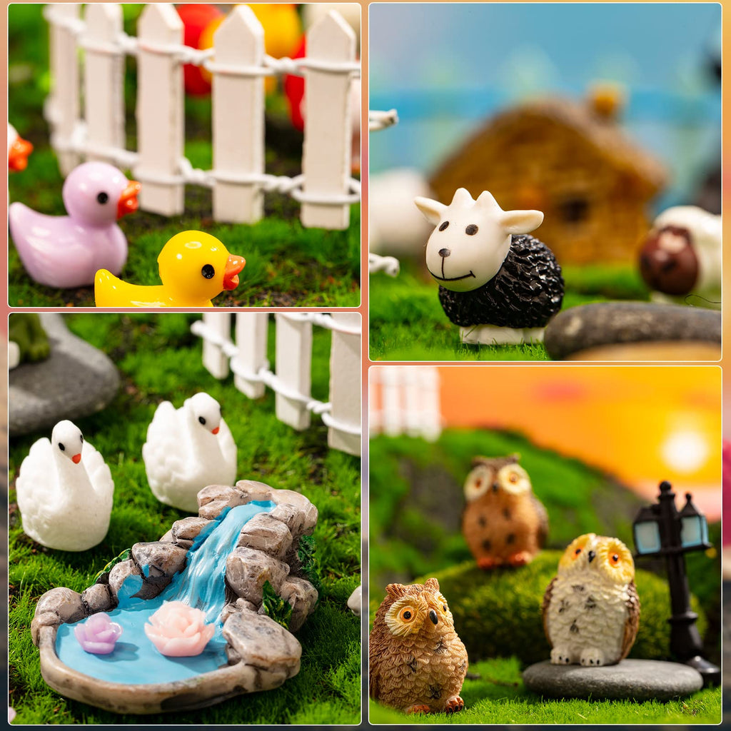 Tuanse 248 Pcs Miniature Fairy Garden Accessories with Mini Resin Animals