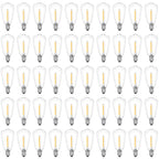 VISTERLITE E12/C7 Base LED Replacement Bulbs for ST38 Outdoor String Lights - Not Solar, Vinatge 1W LED Shatterproof Bulb, Warm White 2200K, 50 Pack