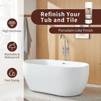 Tub and Tile Spray Paint White Gloss Waterproof Spray White Tile Paint Bathtub Refinishing Kit for Tiles Ceramic Porcelain Fiberglass Resurfacing Bathroom Walls Bathtubs Sinks Countertop Toilets Gloss