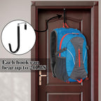 DkOvn 4 Pack Over The Door Hook, Door Hooks, Black Rubber Surface Prevent Scratch Door Hanger Hooks for Bathroom, Living Room, Kitchen, Hanging Clothes, Towels, Bags