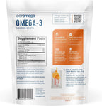 Coromega Omega 3 Fish Oil Supplement, 650mg of Omega-3s with 3X Better Absorption Than Softgels, Orange Flavor, 120 Single Serve Squeeze Packets