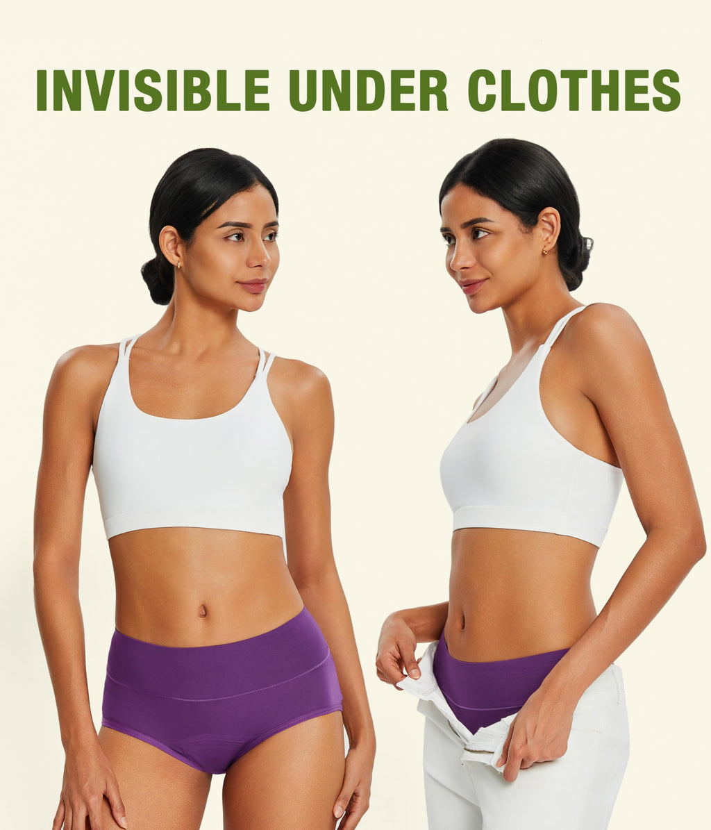 SUNCHIRI Incontinence Underwear for Women, Leak Proof Reusable Washable Full Briefs for Bladder Leak, Postpartum 5 Pack (Multicolor01, Large)