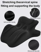 HOMEPAC Sweet Spot Pillow, Memory Foam Support Pillow for Couples, 27 Ergonomic Contoured Lounger Cushion for Back, Lumbar and Body Support, Multi-Functional Comfort Pillow (Black)