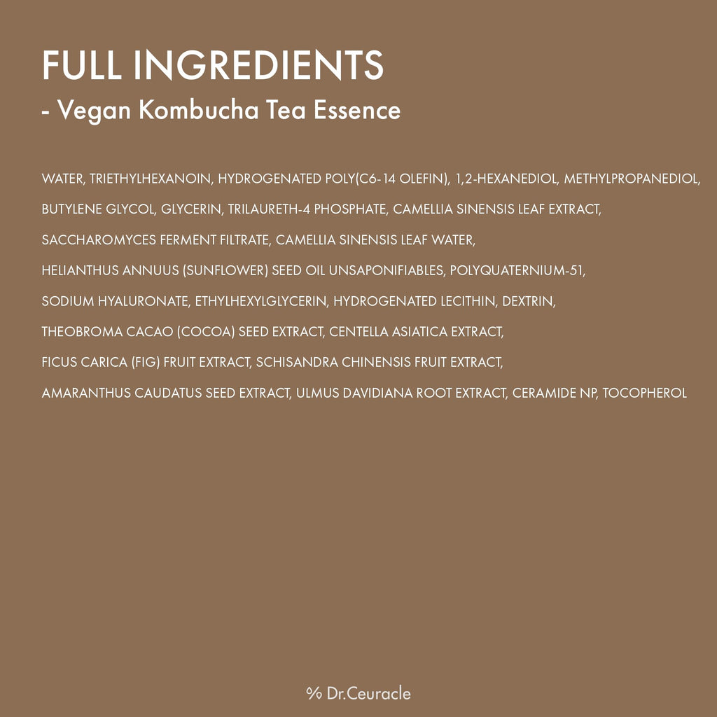Dr.Ceuracle Vegan Kombucha Tea Essence - Hydrating Milky Toner with Kombucha Tea Extract, Centella Asiatica, Ceramide, Korean Skincare Essence (150 ml / 5.07 fl. oz.)