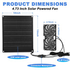 Solar Fan 30W Solar Powered Fan | Panel with 2 IPX7 Weatherproof Fans 5In Fans, Suitable for air Ventilation & Circulation in Outside Chicken Coops, Greenhouses, Sheds, Pet Houses