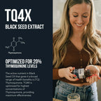 20% Thymoquinone Black Seed Oil Extract Capsules - TQ-Advanced 4X®: Potent Thymoquinone Concentration Available - 60:1 Concentrate from Nigella Sativa, Raw Form, Vegan, Glass Bottle (60 Capsules)