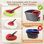 6 Pack Mop Heads Replacement for Ocedar EasyWring 1 Tank Spin Mop System,Include 2 Microfiber Spin Mops Replace Head&2 Chennile Mops Head Machine Washable with Scrubber Mopp Head and Base for Cleaning