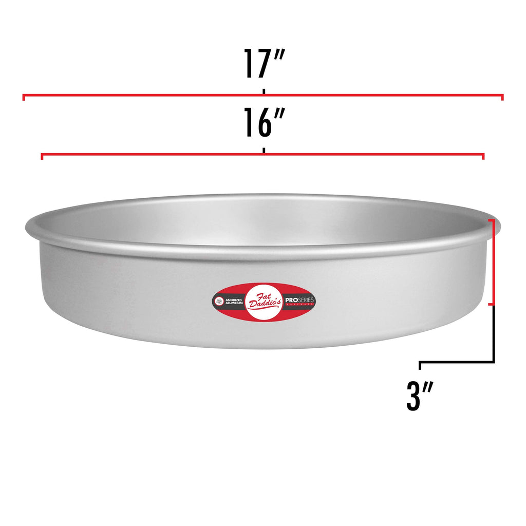 Fat Daddio's Round Cake Pan, 16 x 3 Inch, Silver