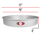Fat Daddio's Round Cake Pan, 16 x 3 Inch, Silver