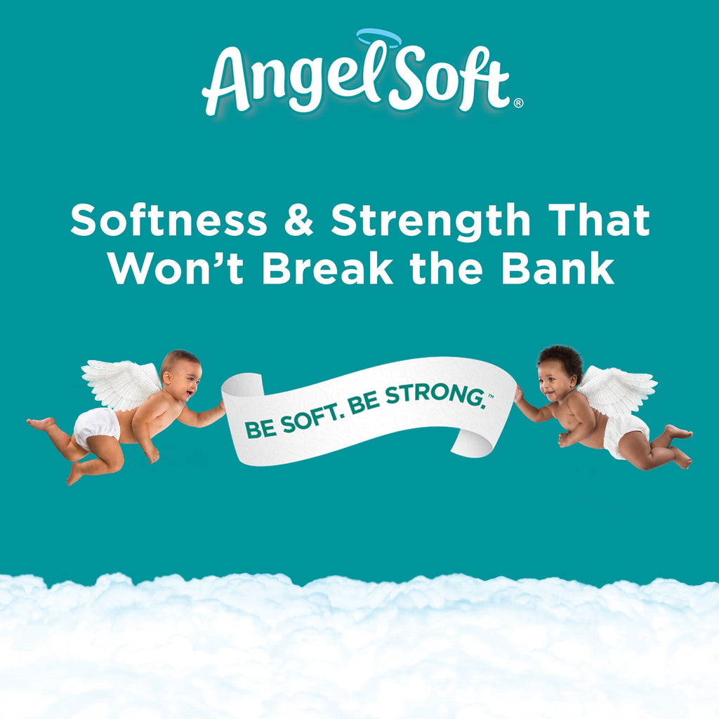 ANGEL SOFT Toilet Paper Bath Tissue, 12 Double Rolls, 260+ 2-Ply Sheets Per Roll