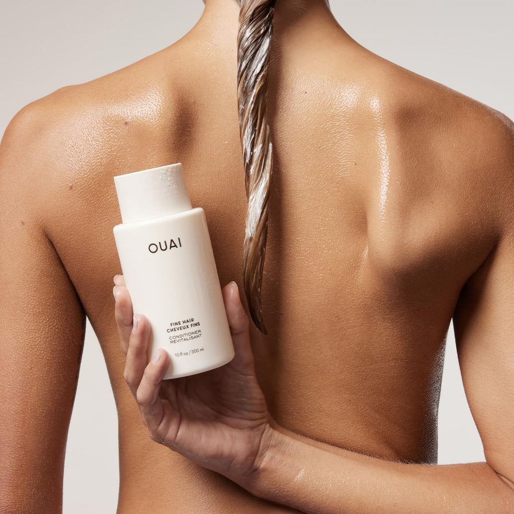 OUAI Fine Hair Conditioner Refill - Volumizing Conditioner Made with Keratin, Biotin and Chia Seed Oil - Adds Softness, Bounce and Volume - Free from Parabens, Sulfates, and Phthalates - 946ml