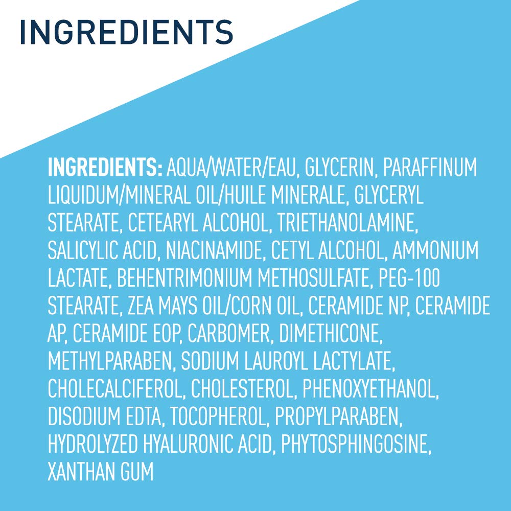 CeraVe Moisturizing Salicylic Acid Cream For Rough And Bumpy Skin, Exfoliating Body Cream with Lactic Acid, Hyaluronic Acid, Niacinamide & Ceramides, Fragrance Free & Allergy Tested, 19 Ounce