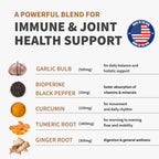 4-in-1 Turmeric Joint Support Supplements with Garlic and BioPerine - 2360 mg High Potency Herbal Blend for Mobility, Everyday Flexibility, Digestive Comfort, Active Aging Support (120ct, Pack of 3)