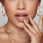Jewlpire 14K Gold Plated Hoop Earrings for Women, Lightweight 14K Gold Plated Hoops Earring, 5mm Width Medium Hoops Earrings for Women Trendy 40 mm