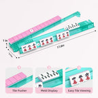 Premium Clear Mahjong Racks with Pushers,4-Pack Non-Slip Acrylic Racks