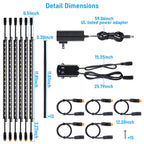 TORCHSTAR LED Safe Lighting Kit 3CCT, (6) 12 Inch Linkable Light Bars, Motion Sensor, 3000K/4000K/5000K Selectable, 900LM Safe Light Kit for Gun Safe Under Cabinet Locker Closet, UL Power Adapter