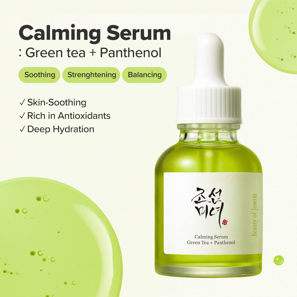 Beauty of Joseon Calming Serum Green Tea Panthenol Soothing, Moisturizing Sensitive, Acne-Prone, UV Irritated Skin, Daily Korean Skin Care for Men and Women (2 Fl.Oz.)