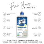 Quick Shine Multi Surface Floor Cleaner 27oz, 6Pk | Ready to Use-Streak Free- No Rinse | Use on Hardwood, Laminate, Luxury Vinyl Plank & Stone | Use in Spray Mops & Vac Mops | Safer Choice Cleaner