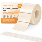Extra Large Hydrocolloid Roll 2” x 20ft with Easy-Tear Perforations + 120 Precut Pimple Patches – Hydrocolloid Bandage Tape, Ultra Absorbent, Water Proof, Wound Care, Hydrocolloid Dressing